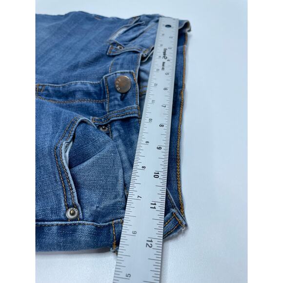 Aero Jeans Jegging Pants Medium Blue Wash Skinny Stretch Raw Hem Cropped 2 - Picture 8 of 11